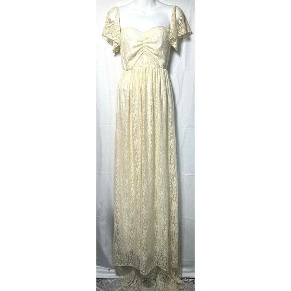 Unbranded Dresses & Skirts - Women Fairy Romantic Floral Ruched Sweatheart Wedding Festival Maxi Dress Sz S